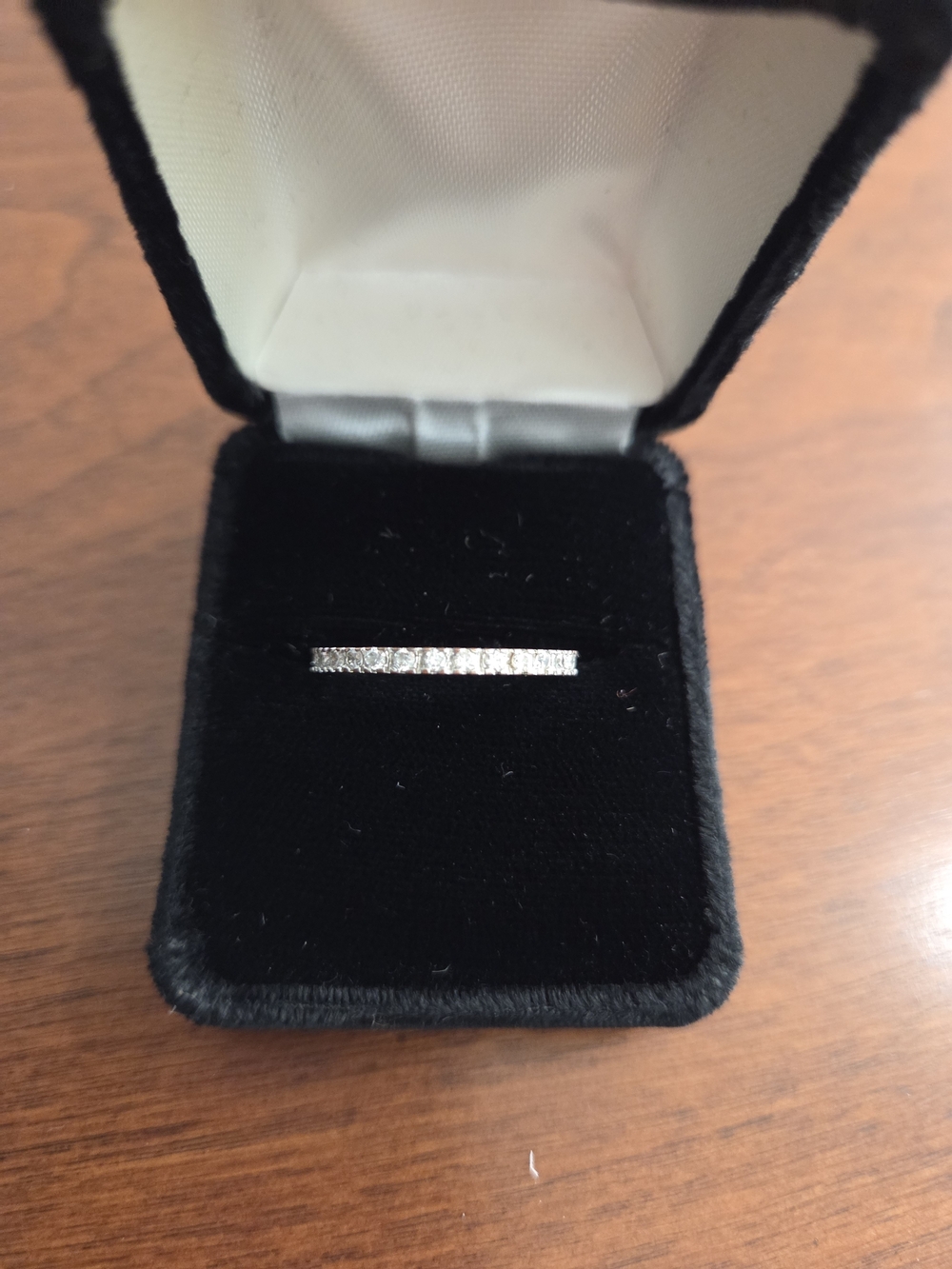 Classic Silver and Diamond-Style Women’s Eternity Band